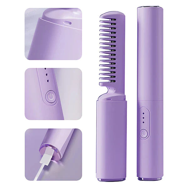 SmoothFlow | 2 in 1 Rechargeable Hair Straightener + Comb