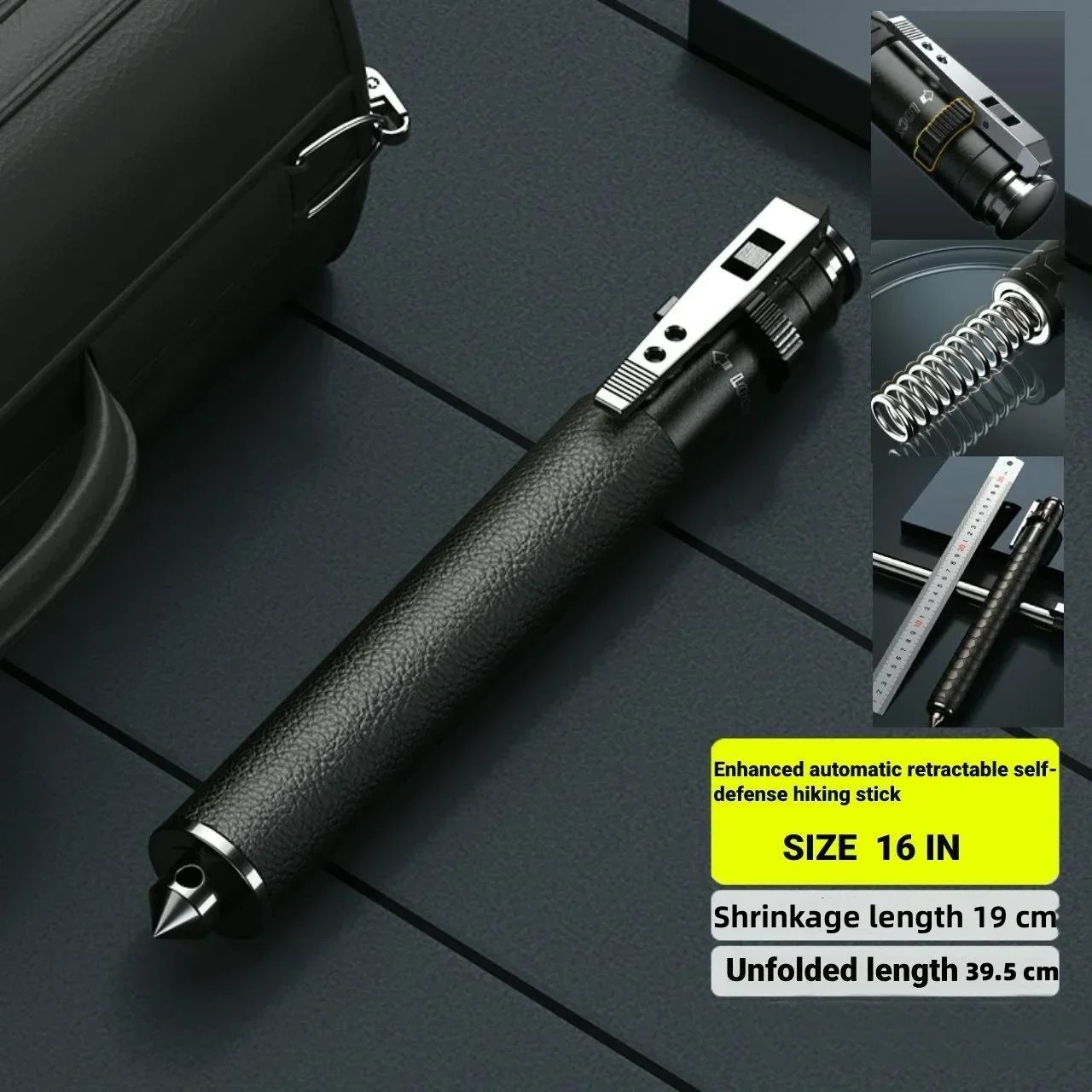 TactiHike |Enhanced Automatic Retractable Self-Defense Hiking Stick