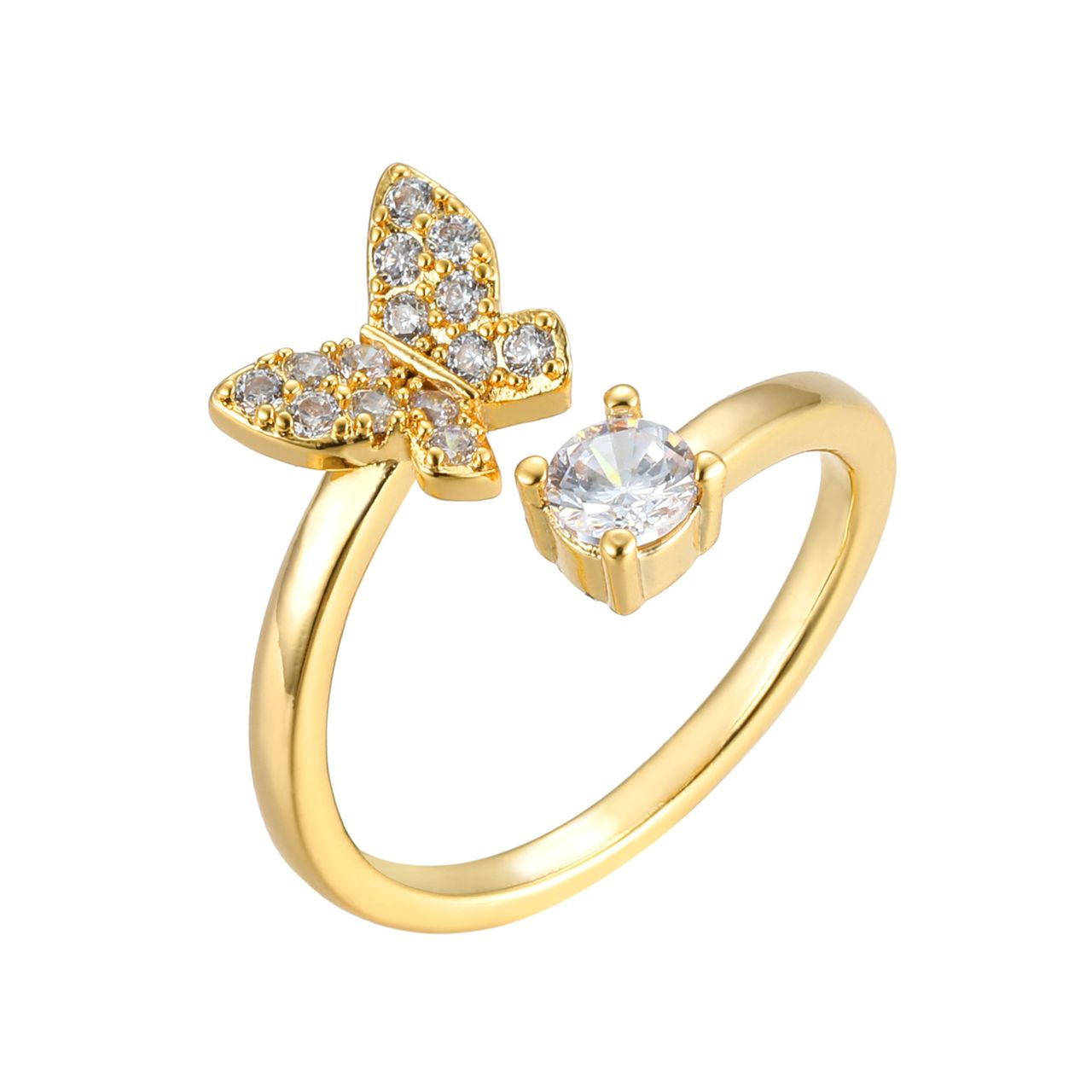 CrystalInitial Ring | Letter Ring 'Initial' with Zirconia