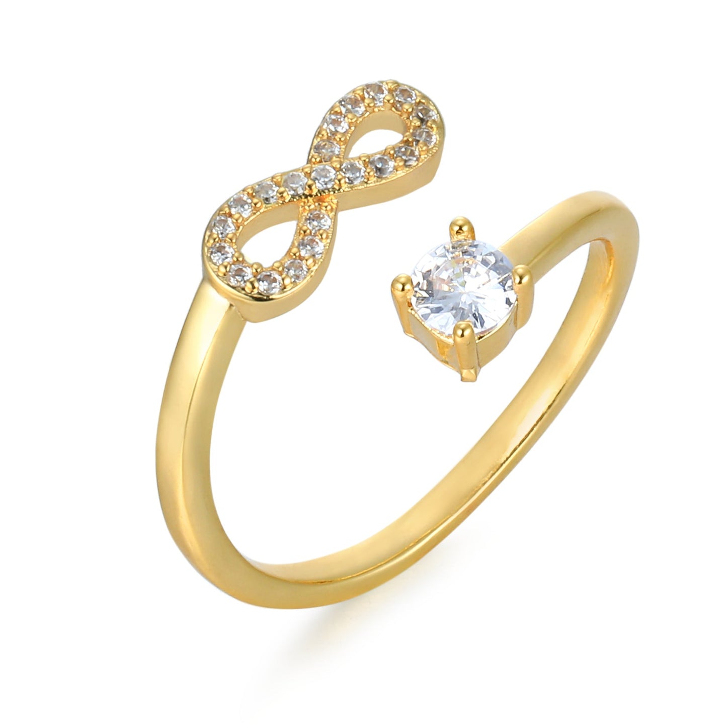 CrystalInitial Ring | Letter Ring 'Initial' with Zirconia