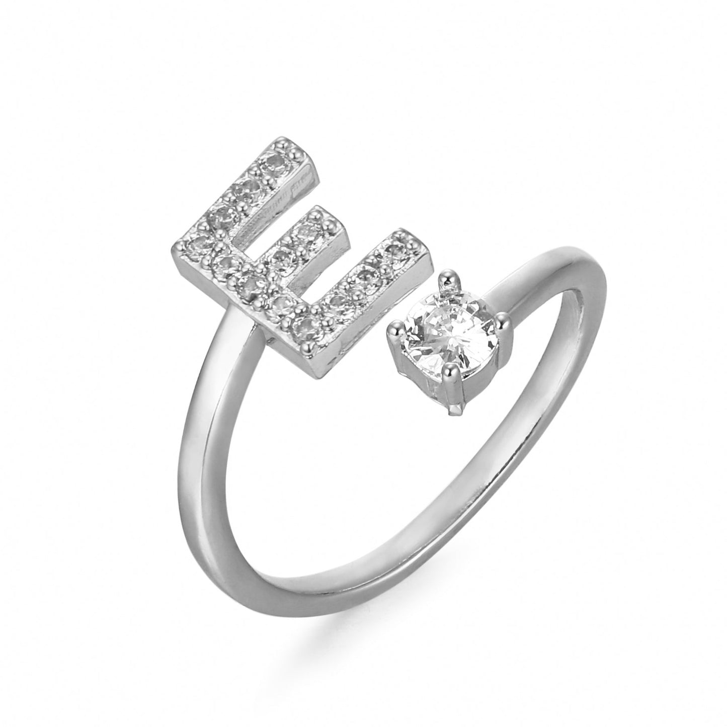 CrystalInitial Ring | Letter Ring 'Initial' with Zirconia