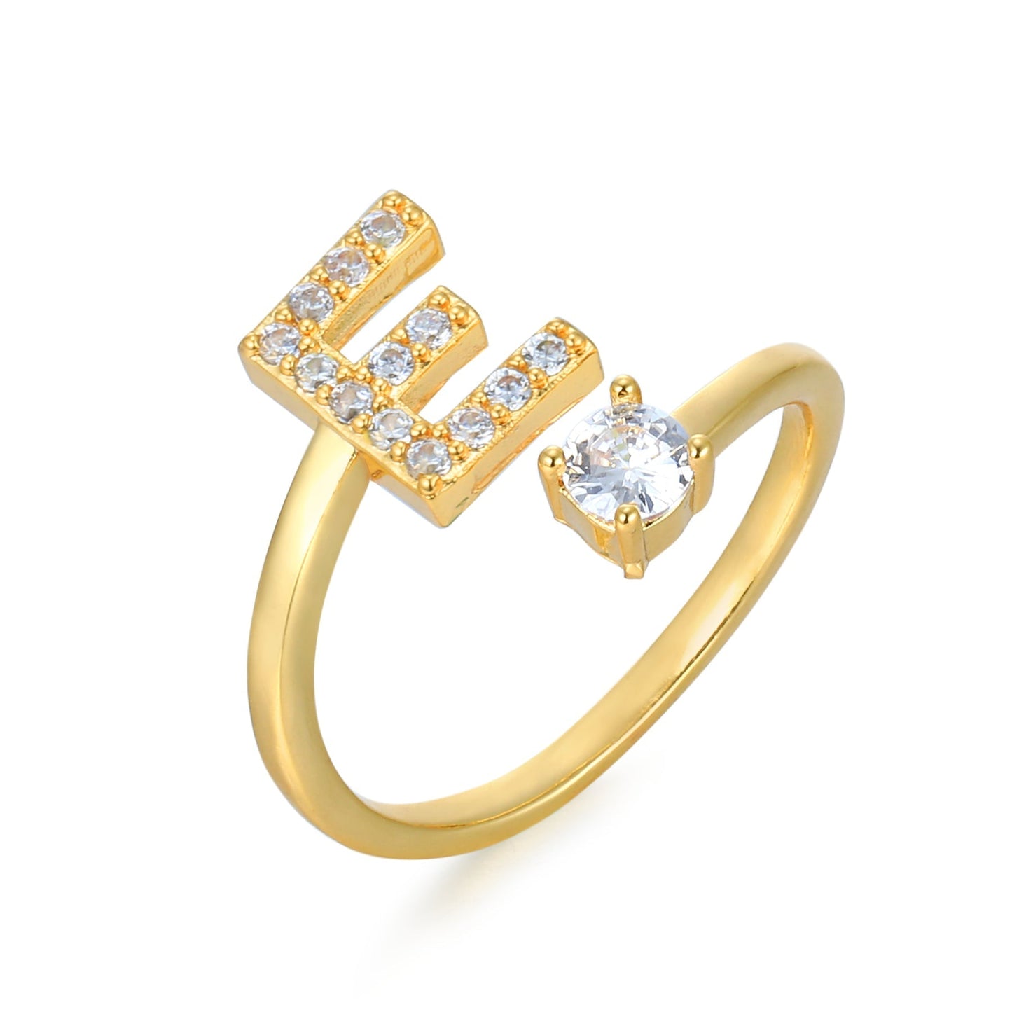 CrystalInitial Ring | Letter Ring 'Initial' with Zirconia