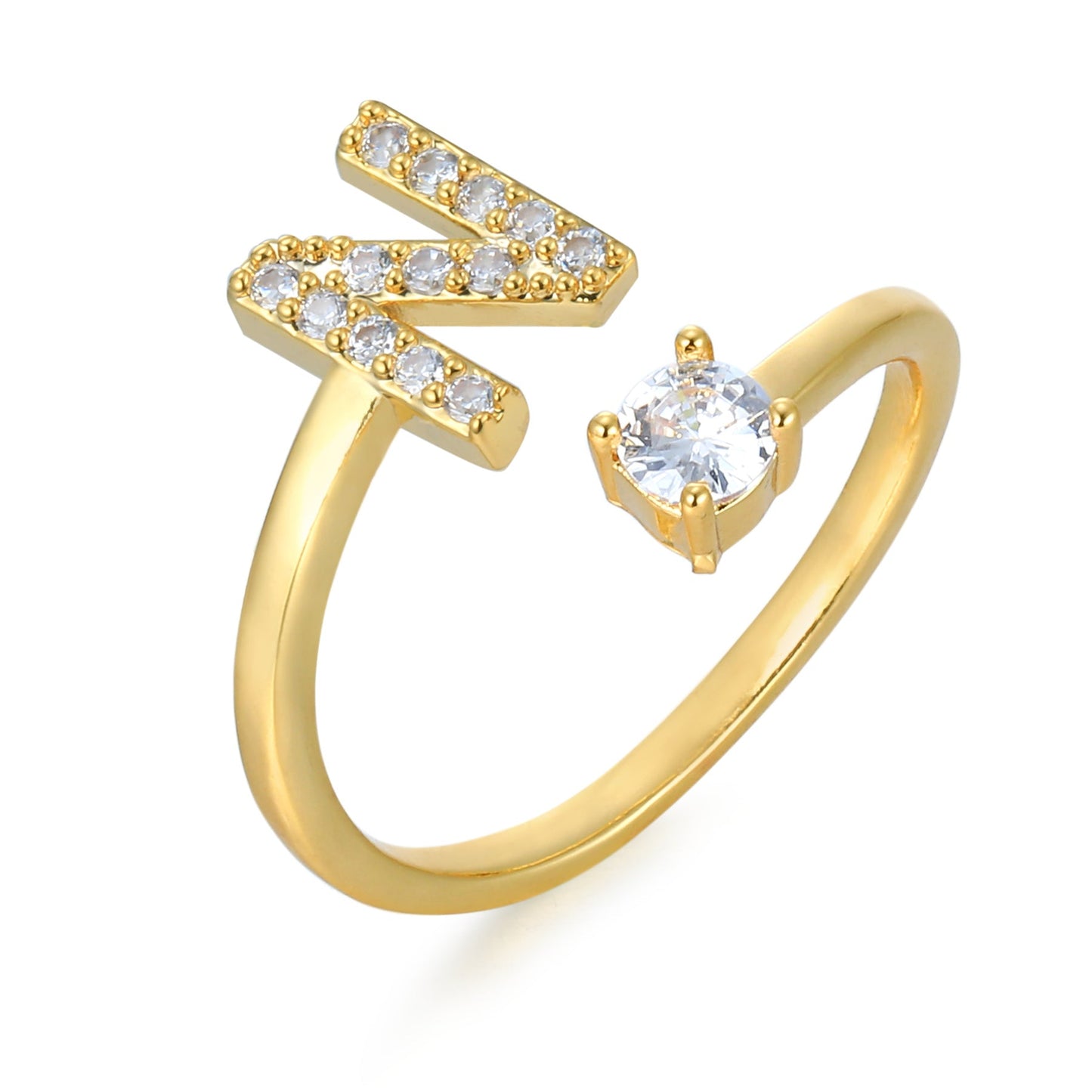 CrystalInitial Ring | Letter Ring 'Initial' with Zirconia