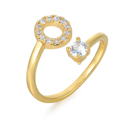 CrystalInitial Ring | Letter Ring 'Initial' with Zirconia