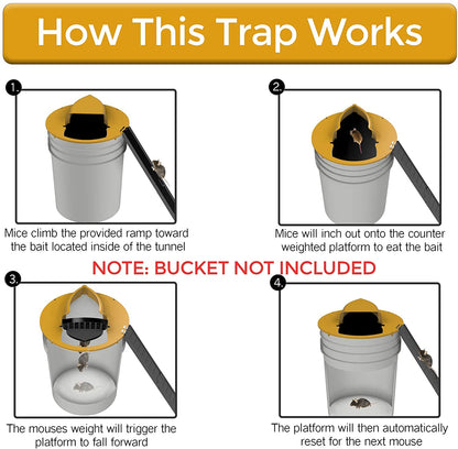 FlipSecure Bucket Lid Mouse Trap